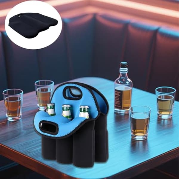 Isolert neopren 6-flaskeholder - Øl-, boks- og drikkebag