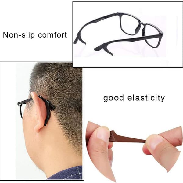 Haokey 5 par halkfria glasögonbågar, mjuka glasöronöglor