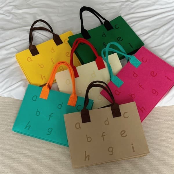 Portable Storage Bag Top Handle Bag Chic and Functional Handbag Felt Bag
