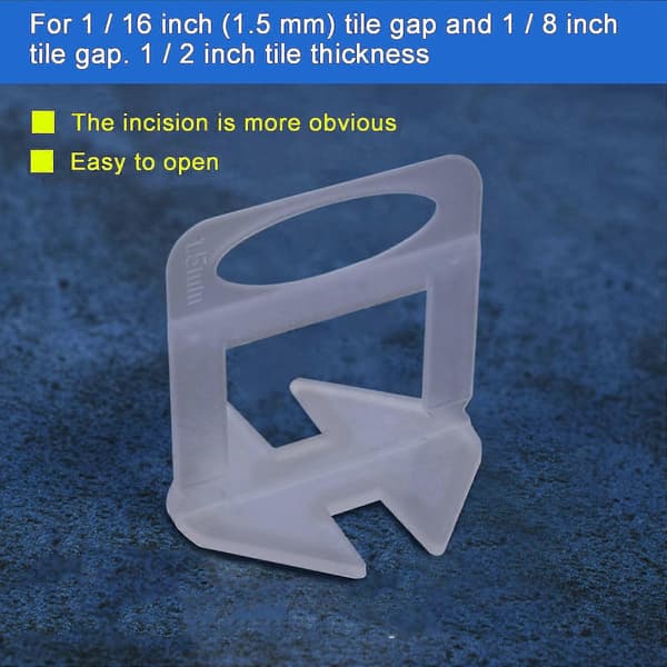400 stk. Flisenivelleringssystem Clips 1,5 mm DIY Flisenivelleringsafstandsstykker Flisenivelleringssystem til professionel brug