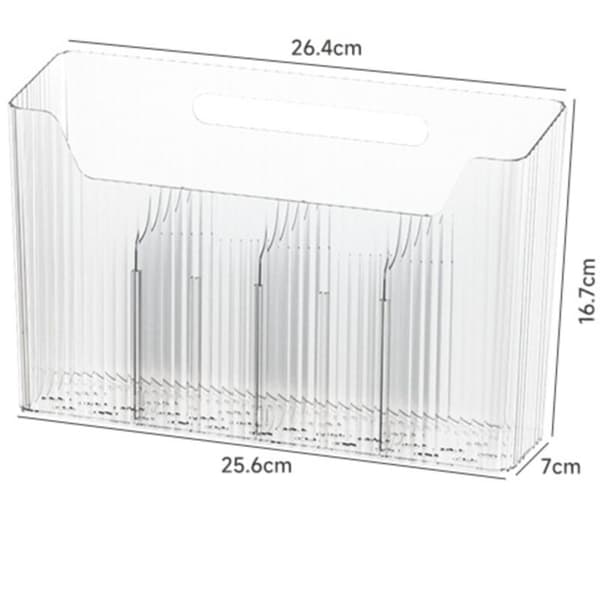 Self-Adhesive Wall-Mounted Storage Boxes for Kitchen Cabinet Doors - Kitchen Organizer for Small Items (Transparent)