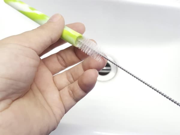 Sett med 4 sugerørsbørster - Ekstra lang - 12 mm - Nylonbust - Håndtak i rustfritt stål - 12\" x 1/2\"