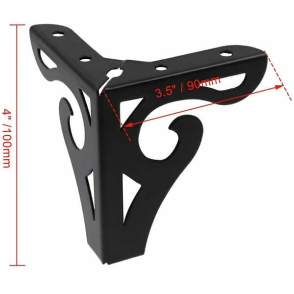 Metal sofaben - Jernskabsben - 10 cm høje, sorte, 4 stk