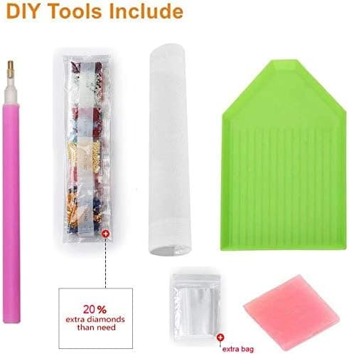DIY 5D Diamantmaling Fullt Sett 30x40cm, Dyrediamantmaling