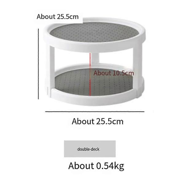 2-Tier Non-Slip Rotating Storage Shelf for Spices, 360° Rotating Spice Organizer, for Pantry, Cabinet, Kitchen