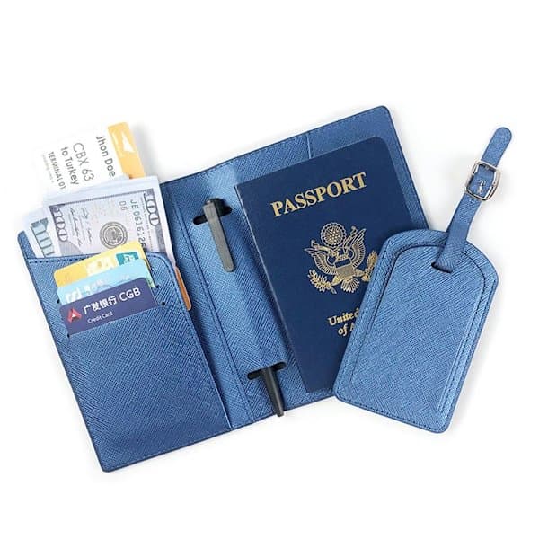 2st/set Passfodral Kreditkortshållare BLÅ - i lager Blå Blue Blue