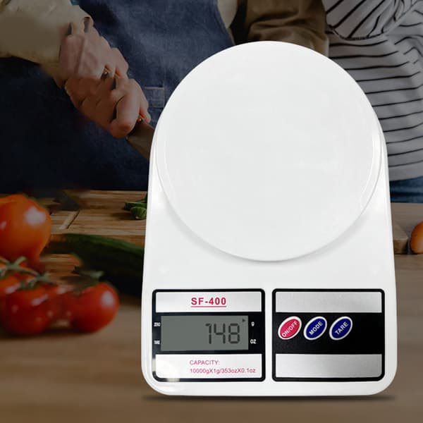 Kitchen Scale 10 kg Low Power Consumption Battery Operated Portable ABS White Baking Scale for Home