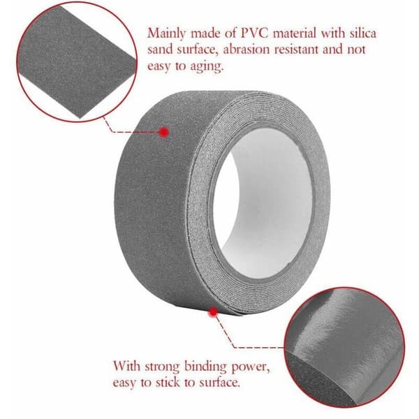 5m x 5cm Blå PVC Halkskyddstejp för Trappor, Steg, Golv, Säkerhetsdekoration