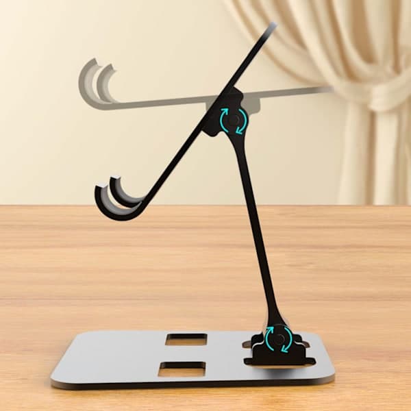 Smartphone Dock Mount Foldable Desk Mobile Phone Support Holder Angle Height Adjustable Phone/Tablet Stand Grey 0.1