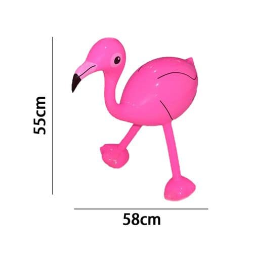 6 oppblåsbare rosa flamingoer - festdekorasjon