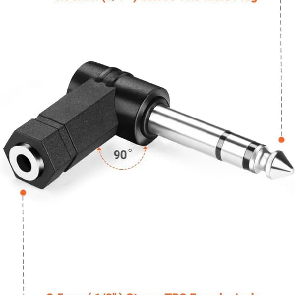 Rettvinklet 6,35 mm 0,25\" 3-delt sett TRS 3-polet revolusjon