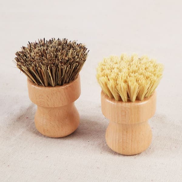 Beech Brush, Scrubber for Cleaning Dishes, Flat Pans, Kitchen Stoves, Set of 2