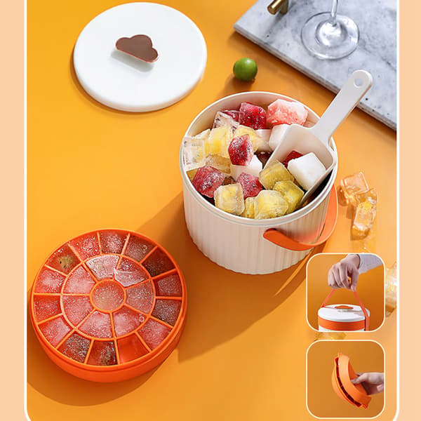 Ice Cube Tray 22 Compartments Easy Release Food Grade Silicone Ice Maker Mold with Lid for Freezer Pink and Green_tfrf