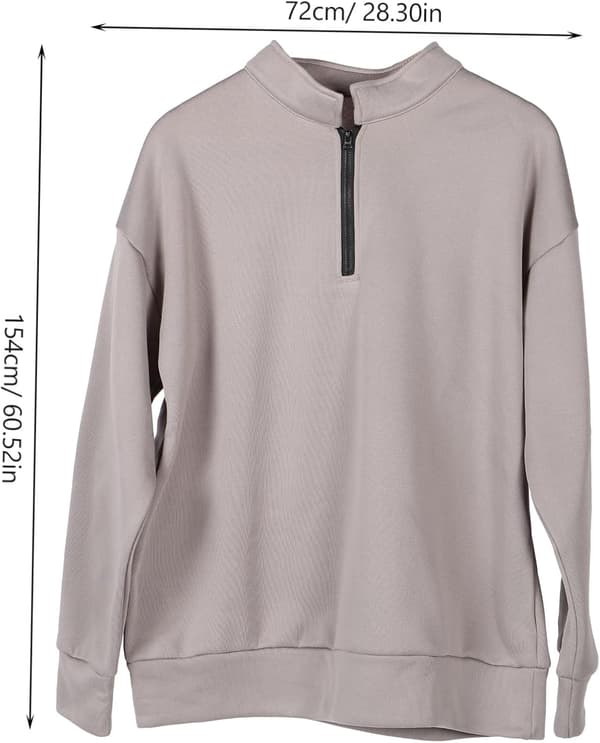 Casual Half Zip Hoodie Tröja för Kvinnor Långärmad Bekväm Pullover