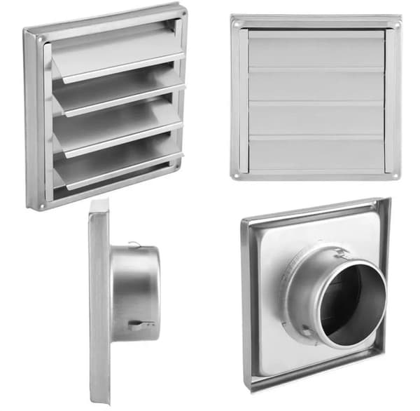 Veggventilasjonshette - avtrekksgitter - rustfritt - stål - bad - 150 - mm - Ventilasjonshette - Ventilasjonsanlegg