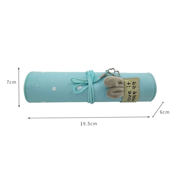 Simple Rabbit Ear Pencil Case for Students in Medium Blue KLB