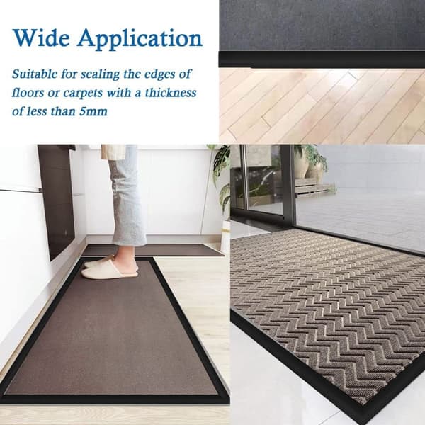 Edging in linear meters - PVC carpet edge protection - black rubber mat