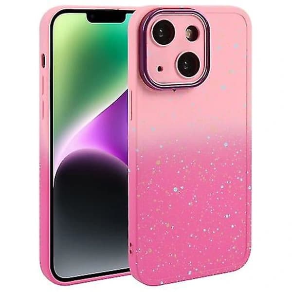 For iPhone 14 Plus Gradient Stjerneklar Silikondeksel med Linsebeskyttelse