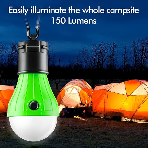 Bærbar LED Camping Teltlampe, 4-pakning, Klips Krok, Orkan Nødlys, LED-lamper