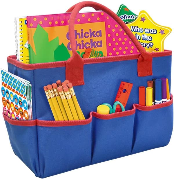 Desktop Folder Holder, Storage Organizer, Art and Craft Storage Bag, Foldable Garden Bag, Blue