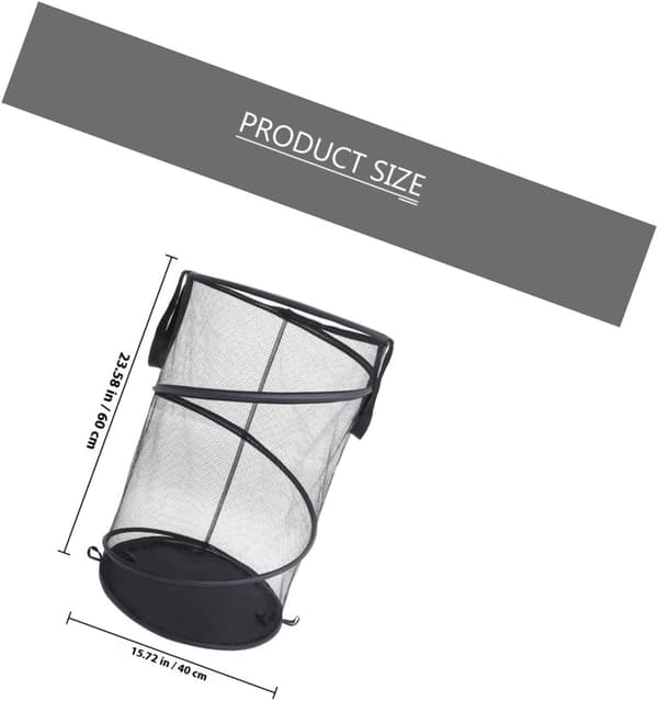 Foldable Laundry Basket with Handles, Large Black Polyester Laundry Hamper