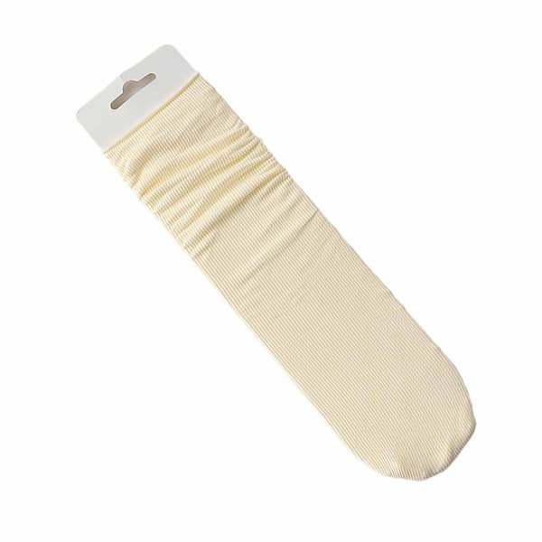 1 par hvite 32 cm nylonstrømper for unisex, komfortable sokker for vår og sommer