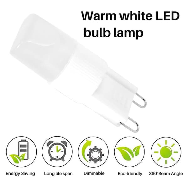 10x G9 1w LED Høyeffektslampe Varmhvit 3500 K