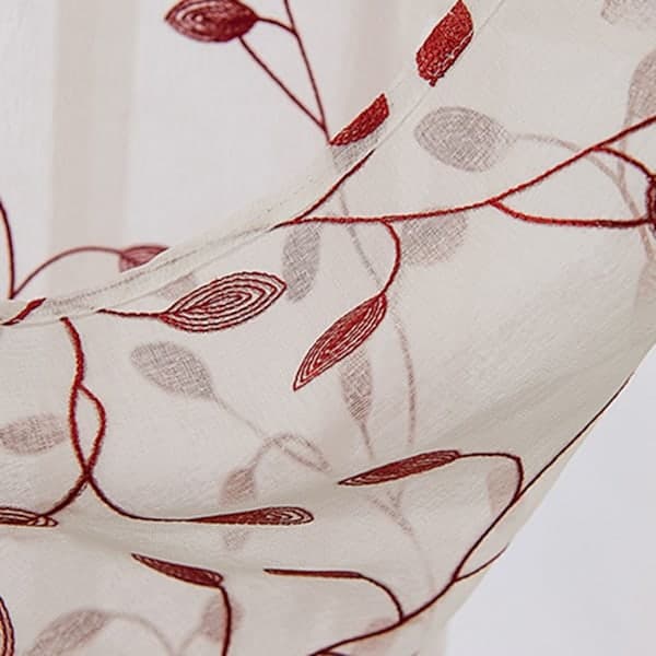 Polyestergardiner med blommönster, korta och draperade för heminredning
