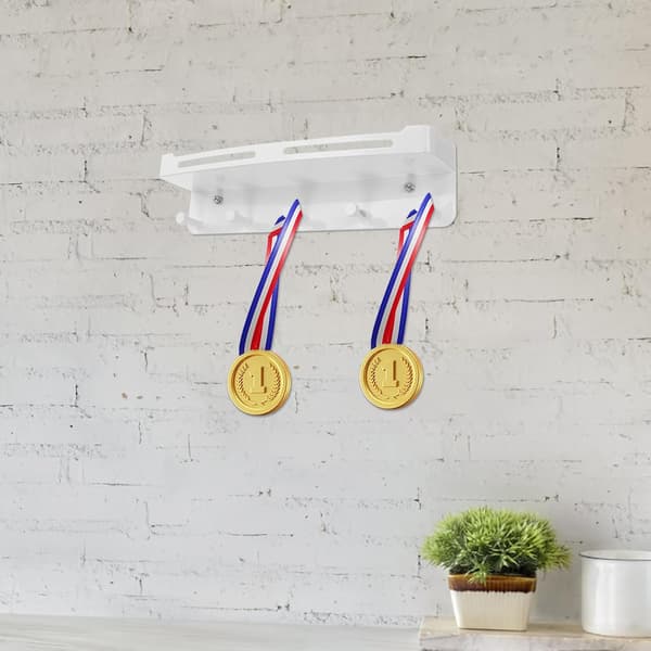 Wall-mounted stainless steel medal holder, space-saving and elegant storage shelf