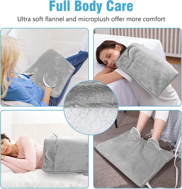 Electric Foot Warmer in Soft Flannel with 2-Hour Auto Shut-Off and 4 Temperatures