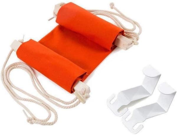 Desk Hanging Foot Hammock 65x17cm with Hooks Foldable Under Desk Footrest Ergonomic Accessory