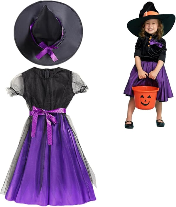 Hekse-Halloweenkostumer til piger