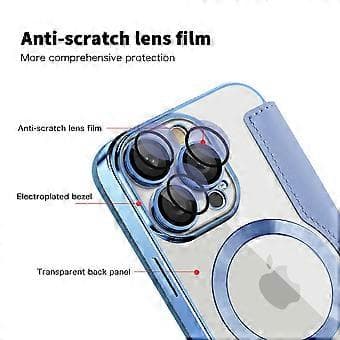 Magnetiskt läderfodral med kortfack och RFID-skydd för iPhone 16 Pro Max Style G Style G