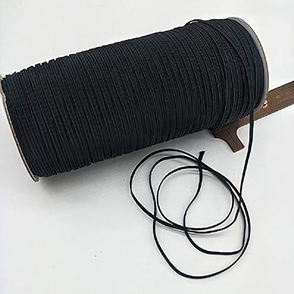 Elastisk sladd 1/8 tum tung stretch rep snodd elastisk band / elastisk rep 200 meter elastisk spole för DIY, pärlning (svart)