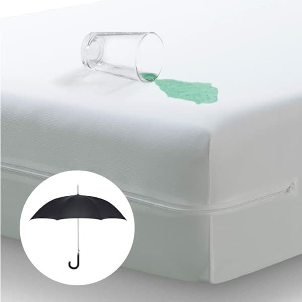 Waterproof and breathable mattress protector with zipper against dust mites. Single size 90x200cm