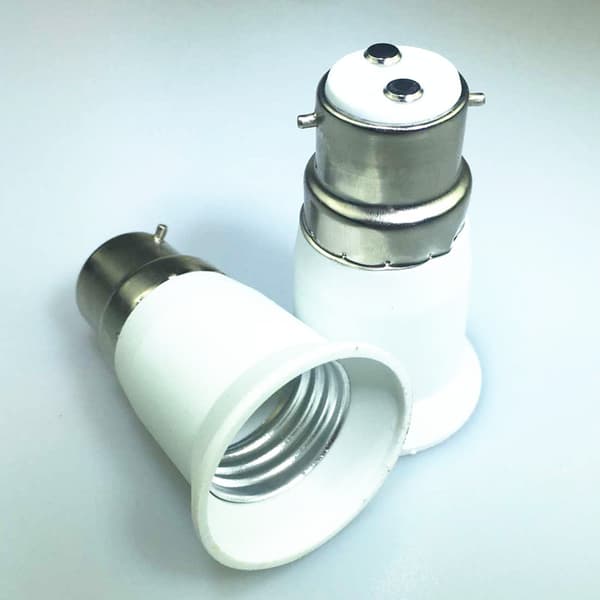 4x Sokkeladapter - B22 til E27 Sokkelomformer - Bajonettbase Lampeholderadapter for Halogen LED-lampe