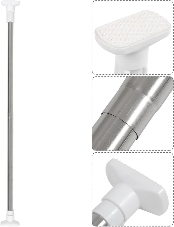 Adjustable Shower Curtain Rod, No Drilling, Tension Rod with Telescopic Design