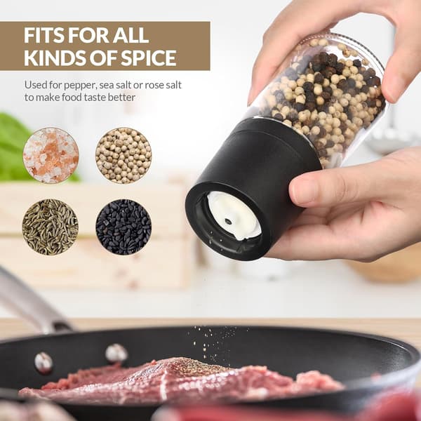 Salt- och pepparkvarn i glas, justerbar keramisk kvarn, mångsidigt pepparkvarnset
