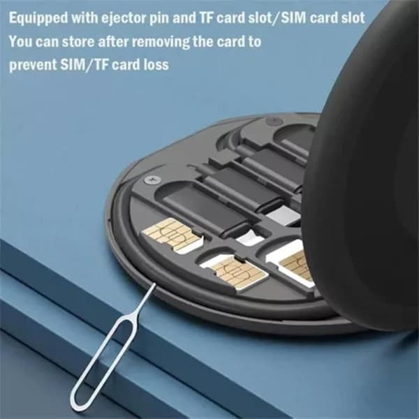9-i-1 kabelveske, USB-adapter, multilade-kabelveske, USB-adapter, multiladeveske med flere kontakter og SIM-kortholder, hvit