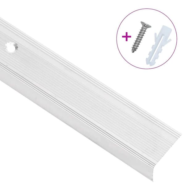 Trappeneser i L-form 5 stk aluminium 100 cm sølv