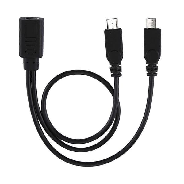 USB-C / Type-C hun til 2 x Micro USB han adapter Y-kabel, total længde: ca. 30 cm [DB] Ikke specificeret Not Specified
