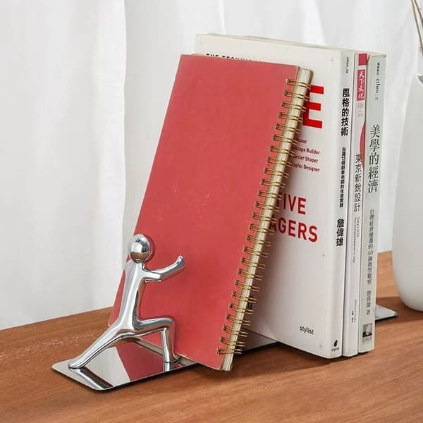 Creative Kung Fu Metal Frame Bookends with Clips (2 pieces)