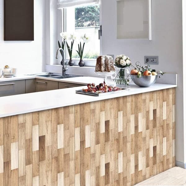 Decorative Self-Adhesive Tile Decals for Bathroom and Kitchen, 20 Pieces, Various Wood Grain Patterns, Waterproof