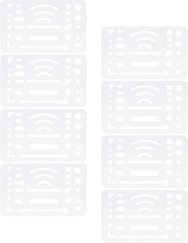 8 Pieces Mechanical Eraser Drawing Templates for Students, Stainless Steel Drawing Tools