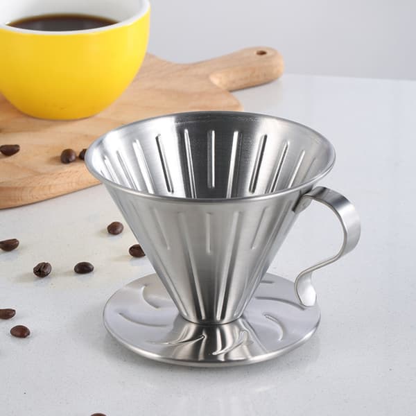 Kaffefilter i rustfrit stål, genanvendelig kaffedrypper, kaffefilterholder