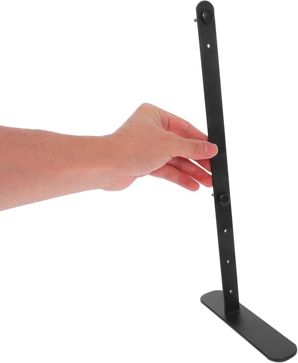 2 Adjustable Carbon Steel Pegboard Desk Mounts, Minimalist, Black, Sturdy and Reliable
