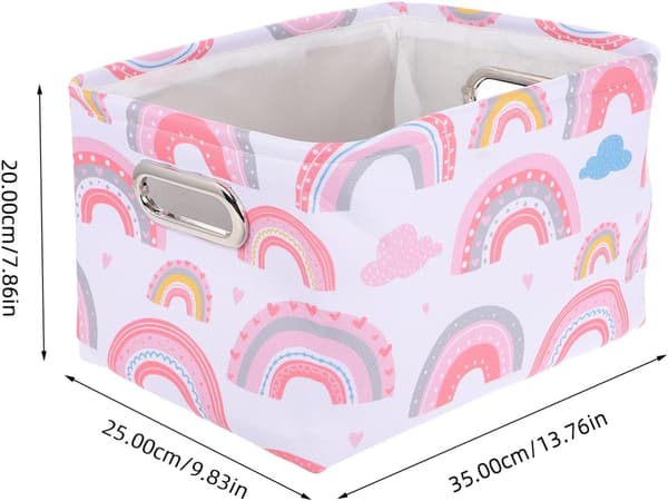 Rectangular Storage Basket Portable Durable Polyester Eva Toy Storage Bin for Kids Room Wardrobes