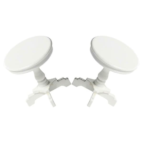 Miniatyrbord Dukkehus Sidebord for Dekorasjon 2 stk Hvit Tre Rund Design
