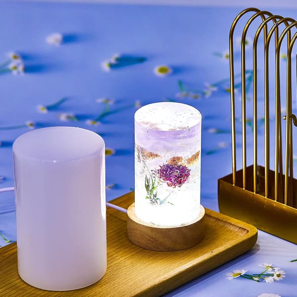 2 stk. harpikslampeformssæt, cylinder med USB LED-base