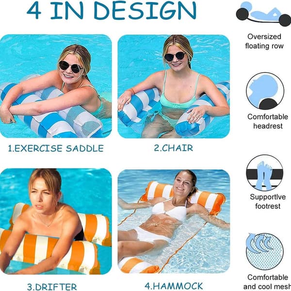 Water Hammock, 2 Pcs Floating Hammock, Inflatable Pool KLB